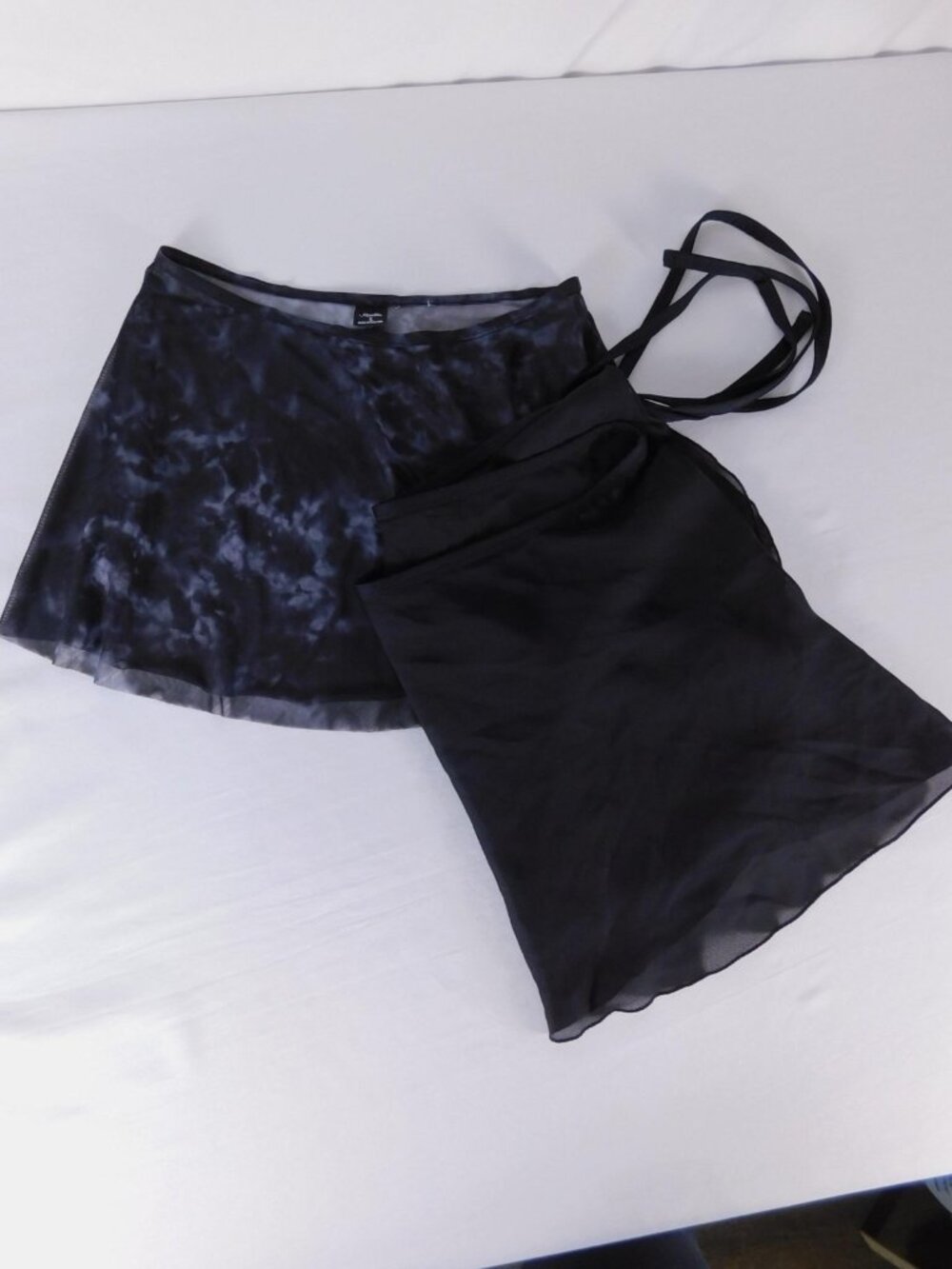 Dance Skirt Set Womens Small Black Chiffon Ballet Dance Wrap Pull On Short